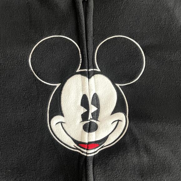 NEW Mickey Mouse Fleece 1-Piece Pajamas Union Suit Medium Disney Hooded w/ Ears - Picture 4 of 9